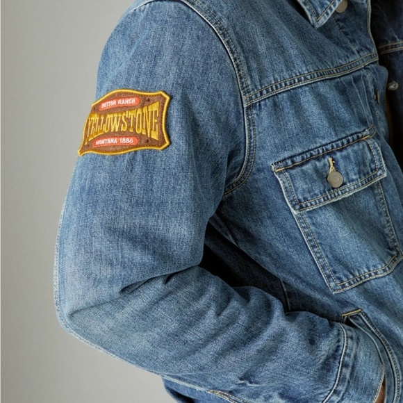 Lucky brand Blue Denim Jacket with Patch - Picture 5 of 7